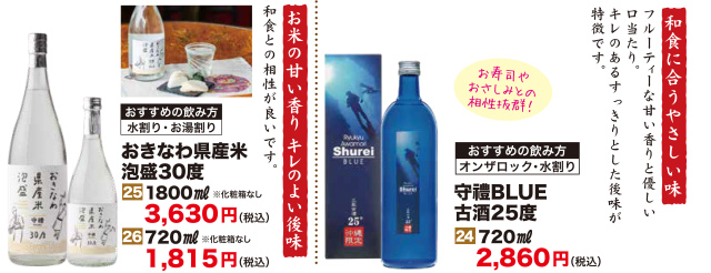 守禮BLUE＆おきなわ県産米泡盛30度